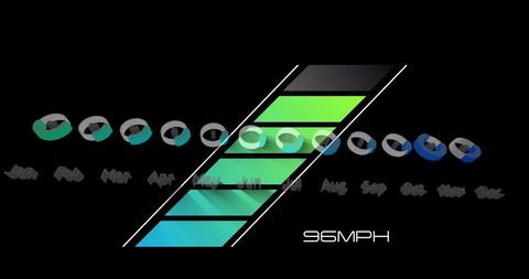 Futuristic Data Processing Interface with Speed Metric