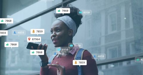 Social Media Engagement Concepts Featuring Young African American Woman - Download Free Stock Images Pikwizard.com