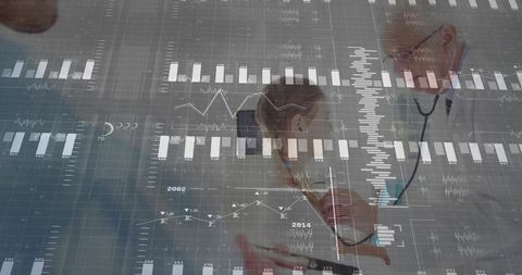 Pediatric healthcare with digital diagnostics overlay concept