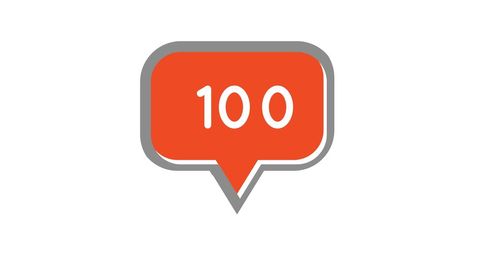 Digital Notification 100 Alert Symbol on White Background - Download Free Stock Images Pikwizard.com