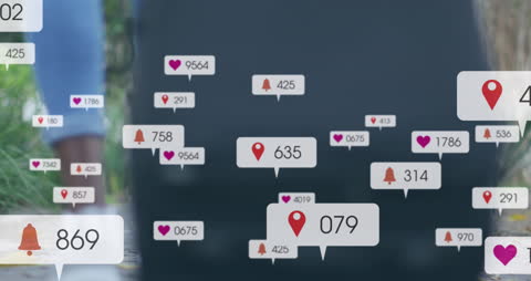 Social Media Notifications Around Busy Traveler