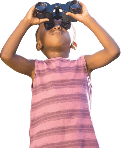 Curious Boy Exploring With Binoculars Against White Background - Download Free Stock Videos Pikwizard.com