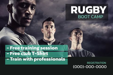 Intense Rugby Boot Camp Promotion with Players - Download Free Stock Templates Pikwizard.com