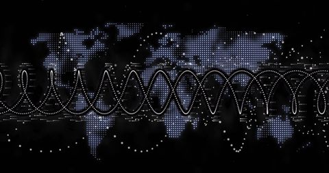 Spinning DNA Strand Over World Map with Data Visualization - Download Free Stock Images Pikwizard.com