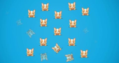 Cute Cat and Dog Pattern on Blue Background - Download Free Stock Images Pikwizard.com