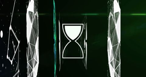 Digital Hourglass Over Network Connectivity Concept