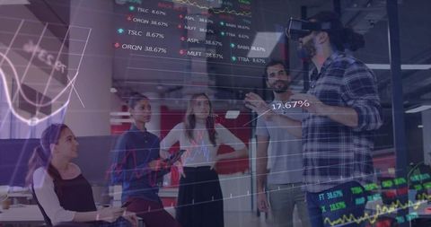 Team Collaboration with VR Technology and Financial Data