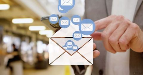 Businessman Using Smartphone for Email Communication - Download Free Stock Images Pikwizard.com