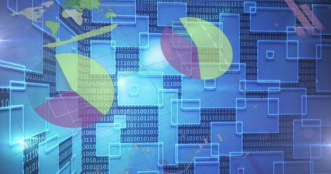 Abstract Digital Interface with Binary Code and Globe Design - Download Free Stock Images Pikwizard.com