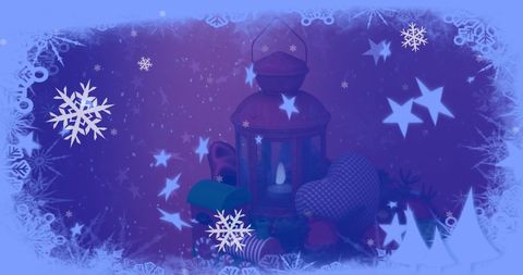 Enchanting Christmas Lantern with Snowflake Accents