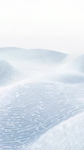 Animating Mesh Waves: Vertical Wireframe Landscape Undulating in Pale Gradient