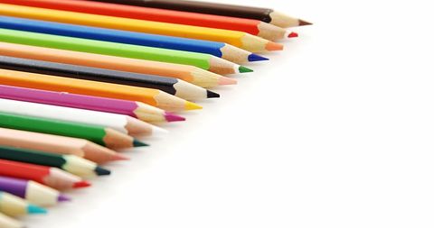 Colorful Pencils Lined Up on White Background - Download Free Stock Images Pikwizard.com