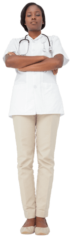 Confident Nurse Standing with Arms Crossed Transparent - Download Free Stock Videos Pikwizard.com