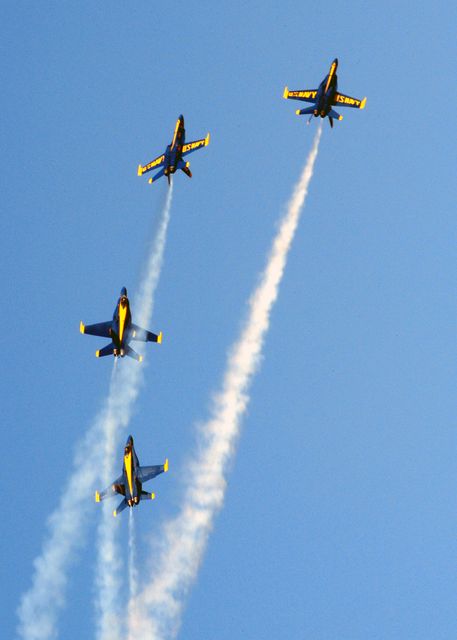 Aerial Aerobatic Team Performing in Clear Blue Sky - Download Free Stock Photos Pikwizard.com