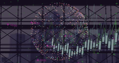 Digital Data and Business Analytics Overlay with City Background