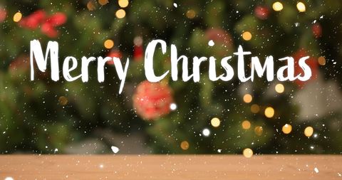 Merry Christmas Text with Festive Holiday Backdrop - Download Free Stock Images Pikwizard.com
