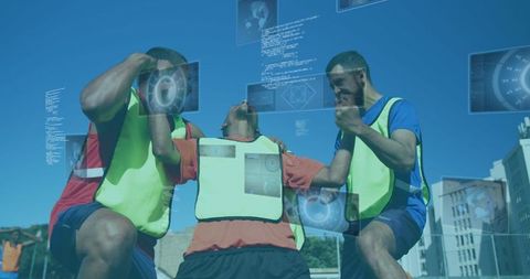 Virtual Data Integrating with Football Players in Celebratory Scene