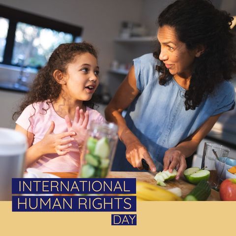 Mother and Daughter Celebrating Human Rights Day by Cooking Together - Download Free Stock Templates Pikwizard.com