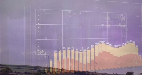 Abstract Data Visualization with Wind Turbines at Dusk