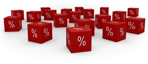 Transparent Red Cubes with Percentage Symbols 3D - Download Free Stock Videos Pikwizard.com
