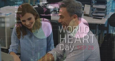 Analyzing data with graphical overlays for world heart day awareness