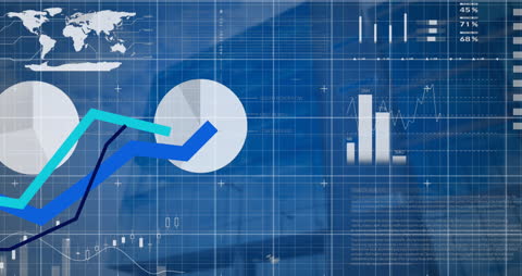 Digital Financial Data Analysis with Graphs and Charts Overlays