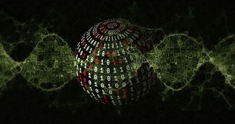 Futuristic Sphere Displaying Binary Code in Digital Network - Download Free Stock Images Pikwizard.com