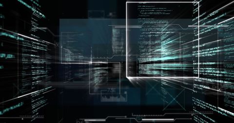 Digital Data Streams with Virtual Interface Elements - Download Free Stock Images Pikwizard.com