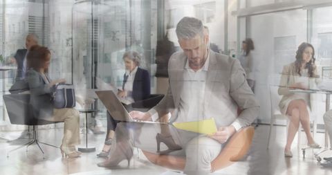 Modern Office Environment with Professionals in Motion - Download Free Stock Images Pikwizard.com
