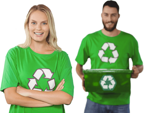 transparent recycling enthusiasts with green bins - Download Free Stock Videos Pikwizard.com