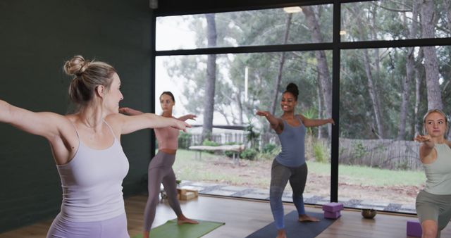 Multiethnic Group of Women Practicing Yoga in Bright Studio - Download Free Stock Images Pikwizard.com