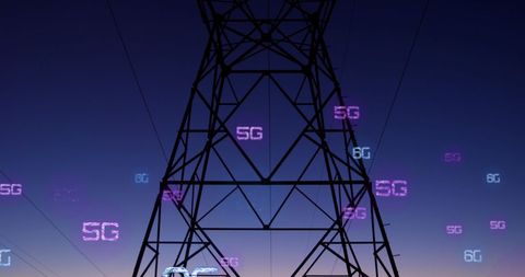 5G and 6G Digital Network Connections Over Electric Pylon - Download Free Stock Images Pikwizard.com
