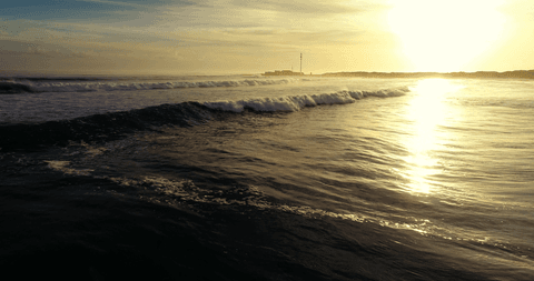 transparent waves of ocean shine under golden sunset glow - Download Free Stock Videos Pikwizard.com