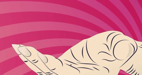 Cartoon Hand on Vibrant Pink Background Illustration