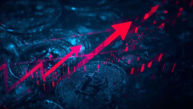 Rising bitcoin price and cryptocurrency growth