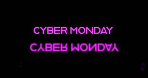 Bright Cyber Monday Sale Neon Glow Text on Black Background - Download Free Stock Images Pikwizard.com