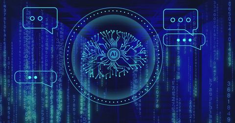 AI Brain with Data Streams in Futuristic Blue Server Environment - Download Free Stock Images Pikwizard.com
