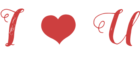 I Heart U Typography on Transparent Background for Romantic Design - Download Free Stock Videos Pikwizard.com