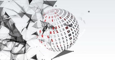 Global Digital Network with Binary Code Sphere - Download Free Stock Images Pikwizard.com