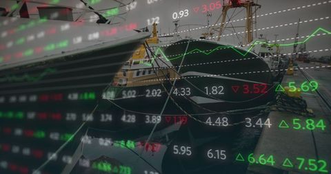 Financial Data Overlay on Shipyard with Shipping Concepts