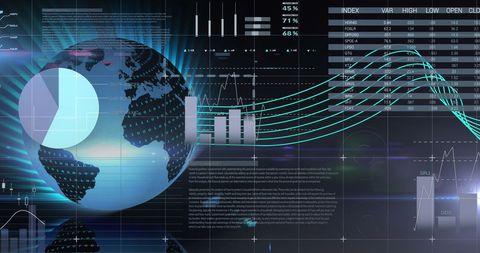 Futuristic Global Data Visualization Interface - Download Free Stock Images Pikwizard.com