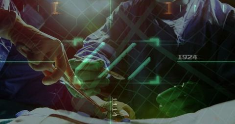 Surgeons performing surgery with ar technology integration in operating room