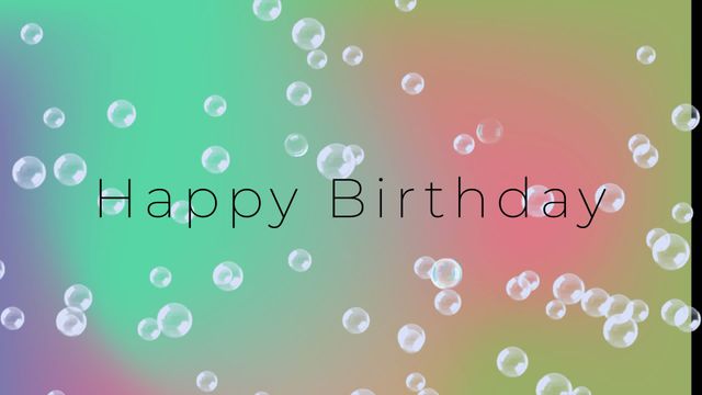 Vibrant and cheerful video featuring 'Happy Birthday' text with floating bubbles on a pastel background. Perfect for birthday cards, social media posts, digital invitations, and online celebrations. Captures a festive and joyful atmosphere, suitable for both children and adults. Ideal for adding a celebratory touch to any birthday-related content.