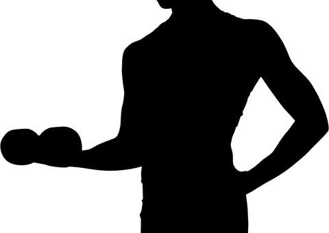 Active woman silhouette lifting weights transparent lifestyle vector