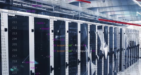 Data Processing in Modern Server Room Animation