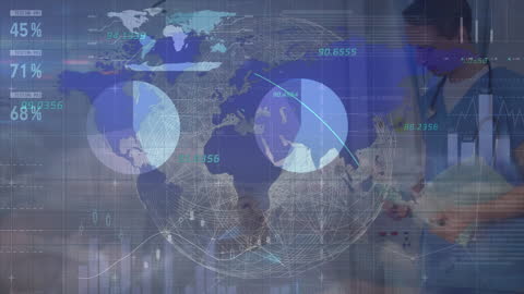 Global Healthcare Data Concept with Doctor Interacting