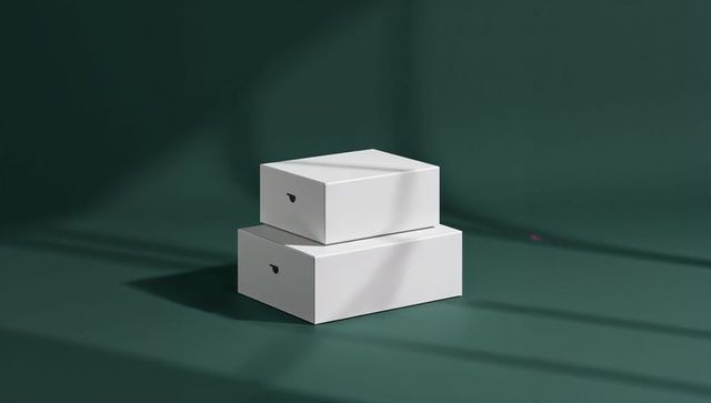 Minimalist White Boxes with Black Pulls in Modern Interior