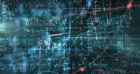 Mathematical Equations with Digital Technology Background