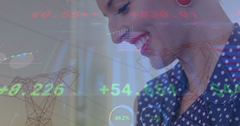 Modern technology and financial analysis concept