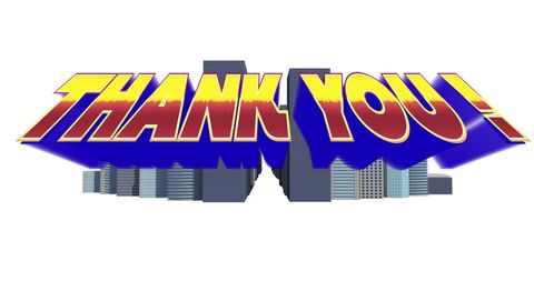 Bold Thank You Message with Cityscape Background